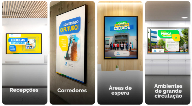 Locais de grande circulação: recepções, corredores e áreas de espera